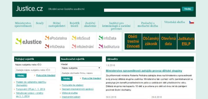 Justice - oficiální server českého soudnictví